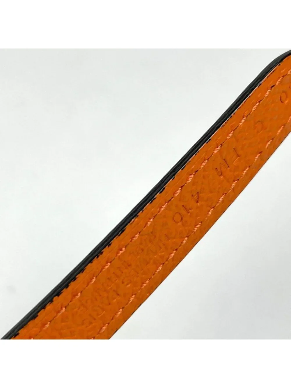 Hermes Belt Buckle Reversible Veau Epsom Black Orange